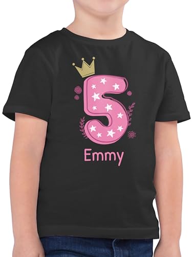 Kinder T-Shirt Jungen - 5. Geburtstag - 5 mit Name - 116 (5/6 Jahre) - Anthrazit - Tshirt Birthday Boy Jahre 5.Geburtstag Zahl Shirt Junge 5-jaehrige 5jährige t-Shirts von Geschenk mit Namen personalisiert by Shirtracer