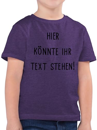 Kinder T-Shirt Jungen - Aufdruck selbst gestalten - Hier könnte Ihr Text Stehen - 140 (9/11 Jahre) - Lila Meliert - Bedrucken Lassen Shirt t Name schreiben für Tshirt personalisierte Shirts von Geschenk mit Namen personalisiert by Shirtracer