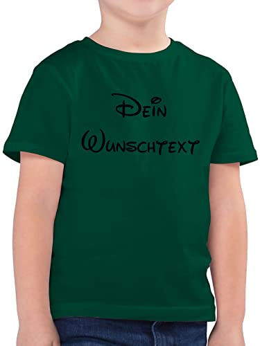 Kinder T-Shirt Jungen - Aufdruck selbst gestalten - Wunschtext I Geschenk mit eigenem Text personalisiert - 128 (7/8 Jahre) - Tannengrün - Tshirt namens-Shirt personalisierte Name Shirt von Geschenk mit Namen personalisiert by Shirtracer