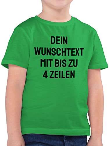 Kinder T-Shirt Jungen - Aufdruck selbst gestalten - Wunschtext - 152 (12/13 Jahre) - Grün - Tshirt namens-Shirt personalisierte Name Shirt Kind 4 zeilen Trinkgeld t-Shirts t personalisierter von Geschenk mit Namen personalisiert by Shirtracer