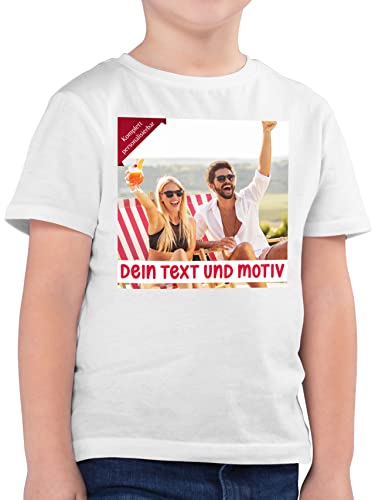 Kinder T-Shirt Jungen - Bild - Eigenem Foto Geschenk - 164 (14/15 Jahre) - Weiß - selbst gestalten Tshirt t-Shirts auf personalisierte t Shirt Druck selber Bedrucken tichert Personalisieren von Geschenk mit Namen personalisiert by Shirtracer