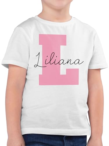 Kinder T-Shirt Jungen - Individuelles für Junge - Anfangsbuchstabe mit Name Geschenkideen I Geschenk mit Initialen personalisiert - 140 (9/11 Jahre) - Weiß - t Shirt Buchstabe von Geschenk mit Namen personalisiert by Shirtracer