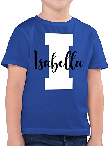 Kinder T-Shirt Jungen - Individuelles für Junge - Anfangsbuchstabe mit Name - Personalisiert Initialen Buchstabe mit Namen Bedrucken Custom GIF Persönliche Geschenkidee Geschenk - 128 (7/8 Jahre) von Geschenk mit Namen personalisiert by Shirtracer