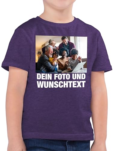 Kinder T-Shirt Jungen - Geschenk mit Bild I eigenem Foto I Name I eigener Text I Wunschtext - 140 (9/11 Jahre) - Lila Meliert - t-Shirt+mit+Bild Fotodruck auf t-Shirts selbst drucken own Photo von Geschenk mit Namen personalisiert by Shirtracer