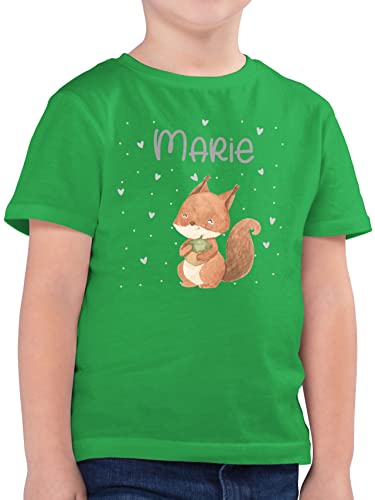 Kinder T-Shirt Jungen - Tiere - Eichhörnchen Eichhorn Squirrel - 128 (7/8 Jahre) - Grün - Shirt Kid Dino personalisierte Geschenke Kita Tshirt Tier Name Kinder-t-Shirt Tieren Waldtiere Shirts von Geschenk mit Namen personalisiert by Shirtracer