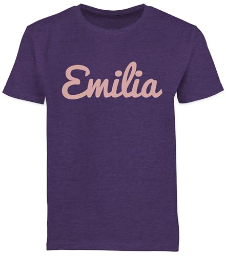 Kinder T-Shirt Jungen - für Name - Dein Text - Schriftzug - 128 (7/8 Jahre) - Lila Meliert - Tshirt weiß Shirts selbst gestalten personalisiertes personalisierte Shirt nur namens-Shirt eigenem von Geschenk mit Namen personalisiert by Shirtracer