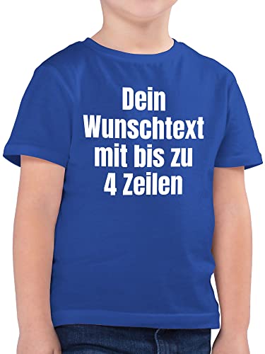 Kinder T-Shirt Jungen - Aufdruck selbst gestalten - Wunschtext I Eigener Text I Custom Text - 140 (9/11 Jahre) - Royalblau - eigene namens-Shirt personalisierte Datum Tshirt Baumwolle eigenem von Geschenk mit Namen personalisiert by Shirtracer