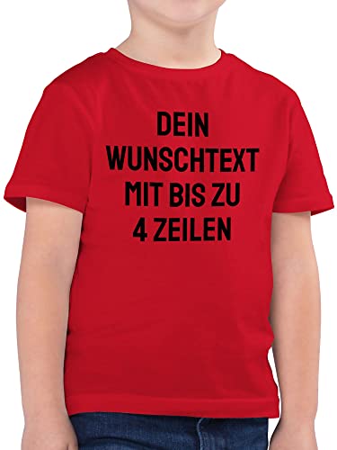 Kinder T-Shirt Jungen - Aufdruck selbst gestalten - Wunschtext I Eigener Text I Personalisierter Text I Custom Text - 152 (12/13 Jahre) - Rot - Tshirt namens-Shirt personalisierte Name Shirt von Geschenk mit Namen personalisiert by Shirtracer