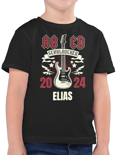 Kinder T-Shirt Jungen - Einschulung Schulanfang Junge - ABCD Schulrocker 2024-152 (12/13 Jahre) - Schwarz - 1. klasse ich Rocke jetzt die Schule t Shirts personalisierte Tshirt Schulstart von Geschenk mit Namen personalisiert by Shirtracer