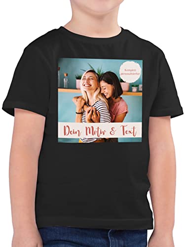 Kinder T-Shirt Jungen - eigenem - Eigenes Foto I Eigenes Bild - 140 (9/11 Jahre) - Schwarz - namens Tshirt Fotodruck auf t-Shirts selbst drucken Photo Shirt Machen t-Shirt-Druck selber gestalten von Geschenk mit Namen personalisiert by Shirtracer