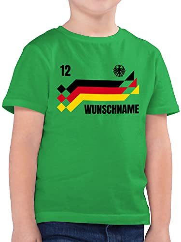 Kinder T-Shirt Jungen - 2024 Fussball EM Fanartikel - Deutschland Trikot mit Name und Nummer Germany - 128 (7/8 Jahre) - Grün - Tshirt Junge Shirt fußball Kleidung Europa kindershirts Kind von Geschenk mit Namen personalisiert by Shirtracer