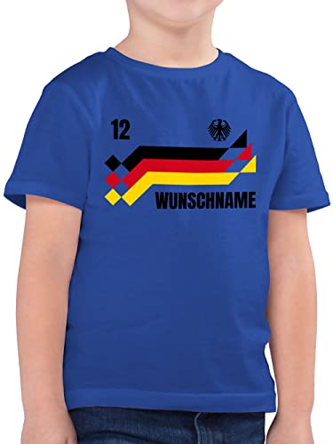 Kinder T-Shirt Jungen - 2024 Fussball EM Fanartikel - Deutschland Trikot mit Name und Nummer Germany - 140 (9/11 Jahre) - Royalblau - fußball Shirt Tshirt 24 Junge Shirts t wm fußball. t-Shirts von Geschenk mit Namen personalisiert by Shirtracer