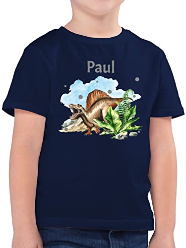 Kinder T-Shirt Jungen - Dinosaurier Geschenk Dino Geschenke Dinos I - 104 (3/4 Jahre) - Dunkelblau - t-Shirts für Name Tier t rex tischert Tshirt Junge Tieren personalisierte Shirt Buben Jungs von Geschenk mit Namen personalisiert by Shirtracer