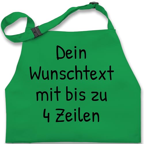 Kinderschürze Schürze Kinder Jungen Mädchen - Aufdruck selbst gestalten - Wunschdruck Text Namen I Eigener Text I Custom Text - 7-14 Jahre - Grün - junge wunschtext trinkgeld kinderschürzen von Geschenk mit Namen personalisiert by Shirtracer