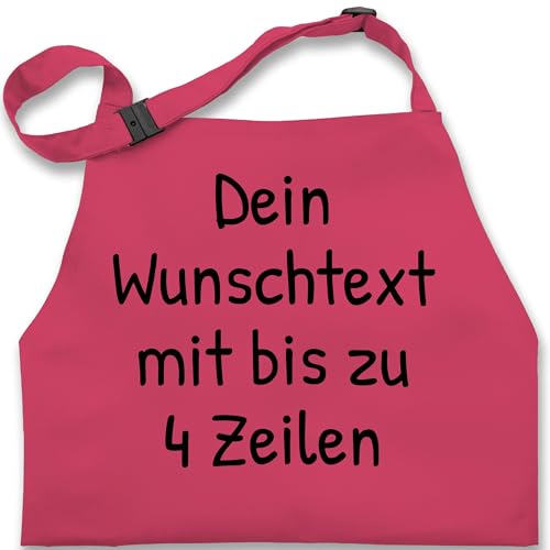 Kinderschürze Schürze Kinder Jungen Mädchen - Aufdruck selbst gestalten - Wunschdruck Text Namen I Eigener Text I Custom Text - 7-14 Jahre - Pink - junge wunschtext trinkgeld kinderschürzen von Geschenk mit Namen personalisiert by Shirtracer
