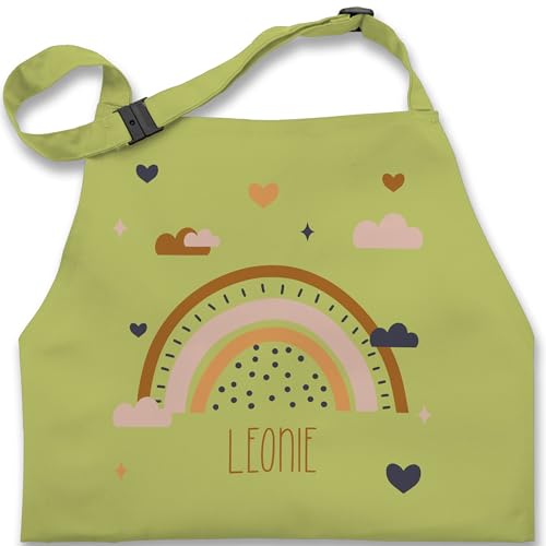 Kinderschürze Schürze Kinder Jungen Mädchen - Boho Regenbogen Rainbow - 7-14 Jahre - Hellgrün - personalisierte geschenke backschürze junge name kinderkochschürzen schöne und 10 bis 14 kind von Geschenk mit Namen personalisiert by Shirtracer