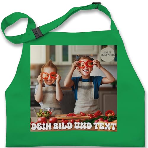 Kinderschürze Schürze Kinder Jungen Mädchen - Dein Bild oder Foto und Text Kochen Geschenk - 7-14 Jahre - Grün - kinderbackschürzen selbst drucken kochschürze kinderkochschürzen von Geschenk mit Namen personalisiert by Shirtracer