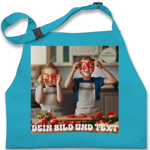 Kinderschürze Schürze Kinder Jungen Mädchen - Dein Bild oder Foto und Text Kochen Geschenk - 7-14 Jahre - Türkis - kinderbackschürzen selbst drucken kochschürze kinderkochschürzen von Geschenk mit Namen personalisiert by Shirtracer