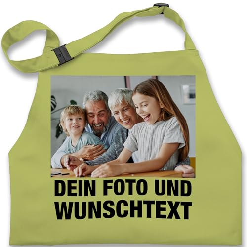Kinderschürze Schürze Kinder Jungen Mädchen - Mit Foto I Eigenem Bild I Text I Name I Wunschtext - 7-14 Jahre - Hellgrün - kinderbackschürzen selbst drucken photo kochschürze von Geschenk mit Namen personalisiert by Shirtracer