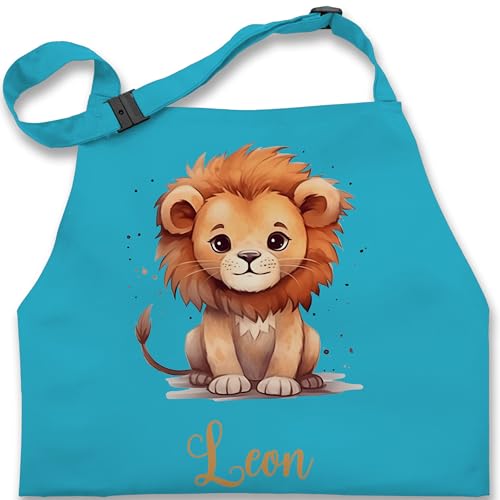 Kinderschürze Schürze Kinder Jungen Mädchen - Süßer Löwe mit Name personalisiert I Löwen Geschenk I Zootiere I König der Tiere I Leu - 7-14 Jahre - Türkis - süße für löwenmotiv leon Kinderschürze Schürze Kinder Jungen Mädchen - Süßer Löwe mit Name personalisiert I Löwen Geschenk I Zootiere I König der Tiere I Leu - 7-14 Jahre - Türkis - süße für löwenmotiv leon von Geschenk mit Namen personalisiert by Shirtracer