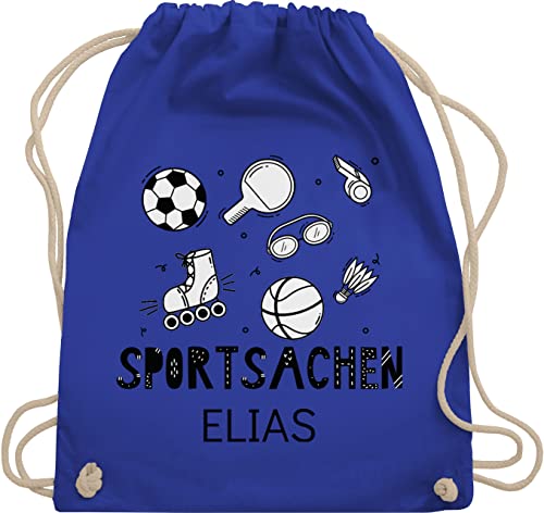 Turnbeutel Rucksack - Kita Beutel Wechselsachen Mädchen - Sportsachen - Fussball Tischtennis Schwimmen Basketball - Unisize - Royalblau - personalisierte wechselkleidung schulkind backpack von Geschenk mit Namen personalisiert by Shirtracer