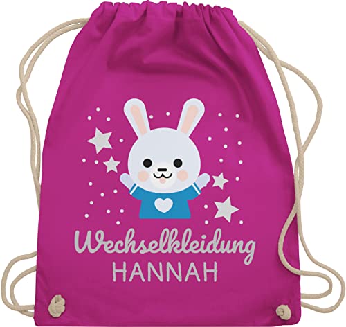 Turnbeutel Rucksack - Kita Beutel Wechselsachen Mädchen - Wechselkleidung Hase - Unisize - Fuchsia - sportbeutel kindergarten kita-rucksack kindergartenkind stoffbeutel jungen kindergartenrucksack von Geschenk mit Namen personalisiert by Shirtracer