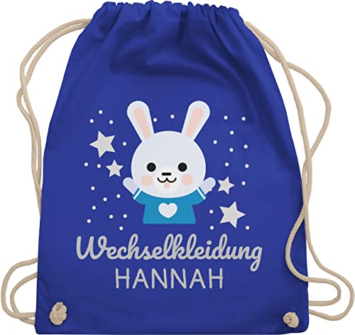 Turnbeutel Rucksack - Kita Beutel Wechselsachen Mädchen - Wechselkleidung Hase - Unisize - Royalblau - kindergarten kindergartenrucksack personalisierter wechselbeutel stofftasche kinder von Geschenk mit Namen personalisiert by Shirtracer