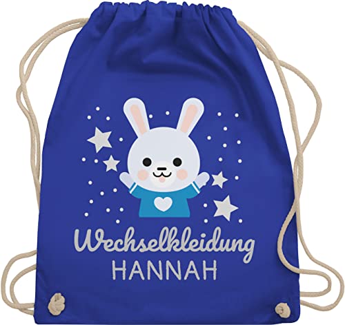 Turnbeutel Rucksack - Kita Beutel Wechselsachen Mädchen - Wechselkleidung Hase - Unisize - Royalblau - wechselbeutel kindergarten trainingsbeutel sportbeutel junge von Geschenk mit Namen personalisiert by Shirtracer
