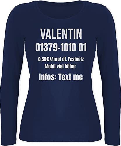 Langarmshirt Damen - Karneval Fasching - Dschungelcamp Outfit Dschungel Camp Kostüm I Ich Bin EIN Star Holt Mich Hier Raus Kostüm - XL - Marineblau - Karnevals Jungle Shirt Faschings Name Langarm von Geschenk mit Namen personalisiert by Shirtracer