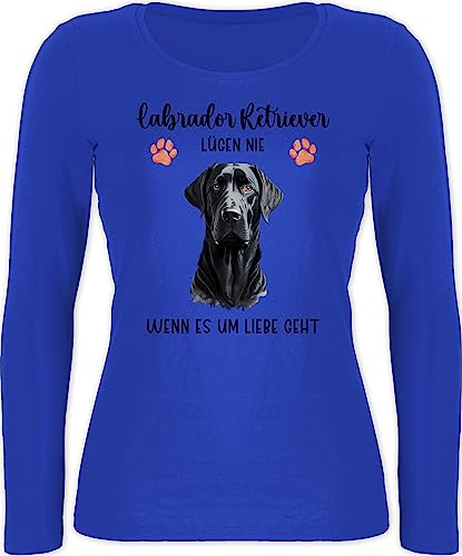 Langarmshirt Damen - Hunde - Labrador Retriever - Geschenk Hundebesitzern - M - Blau - Hund personalisierte Geschenke Hundebesitzer hundemotiv Name eigenem Hunden hundemotive Baumwolle hundespruch von Geschenk mit Namen personalisiert by Shirtracer