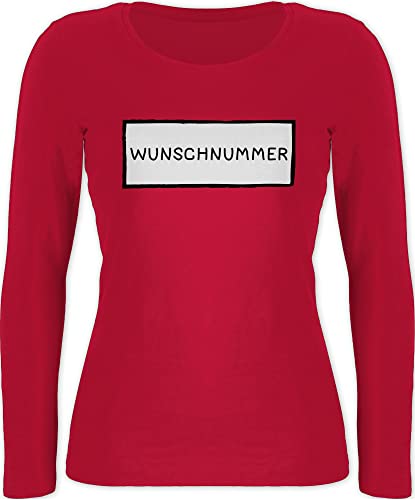 Langarmshirt Damen - Karneval Kostüm Fasching - Panzerknacker Wunschnummer I - XXL - Rot - Karnevals Shirt Faschings fünfte Jahreszeit Karneval- karnewal Fasching- Karneval&Fasching von Geschenk mit Namen personalisiert by Shirtracer