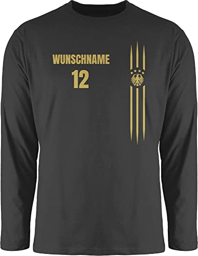 Langarmshirt Herren Langarm Shirt - 2026 Fussball WM Fanartikel - Deutschland Name und Nummer - L - Schwarz - em 2024 Bekleidung fußball Germany Shirts fußball. deutsch Fussball-wm deutsche von Geschenk mit Namen personalisiert by Shirtracer