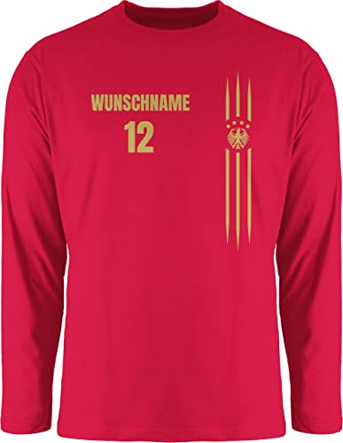 Langarmshirt Herren Langarm Shirt - 2026 Fussball WM Fanartikel - Deutschland Name und Nummer - M - Rot - em 2024 Bekleidung fußball Germany Shirts fußball. deutsch Fussball-wm deutsche von Geschenk mit Namen personalisiert by Shirtracer