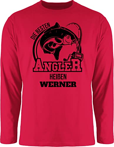 Langarmshirt Herren Langarm Shirt - Angeln - Angler Geschenk - S - Rot - Angel angelbekleidung fischen carp t-Shirt Karpfen lustig Fisch Fishing t t-Shirts für angelzubehör Name Fischer heißen von Geschenk mit Namen personalisiert by Shirtracer