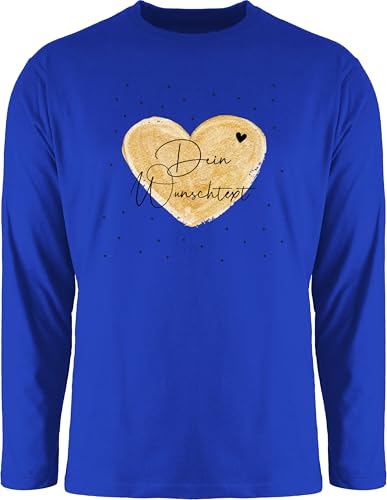 Langarmshirt Herren Langarm Shirt - Aufdruck selbst gestalten - Dein Wunschtext I Geschenk personalisiert Weihnachten I Vatertag I Muttertag I Geburtstag - L - Royalblau - Spruch eigenen von Geschenk mit Namen personalisiert by Shirtracer