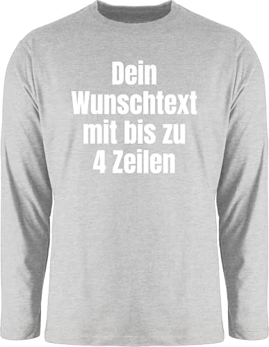 Langarmshirt Herren Langarm Shirt - Aufdruck selbst gestalten - Wunschtext I Eigener Text I Custom Text - XL - Grau meliert - Bedrucken Spruch eigenen personalisierte Datum Shirts Schrift 4 zeilen Langarmshirt Herren Langarm Shirt - Aufdruck selbst gestalten - Wunschtext I Eigener Text I Custom Text - XL - Grau meliert - Bedrucken Spruch eigenen personalisierte Datum Shirts Schrift 4 zeilen von Geschenk mit Namen personalisiert by Shirtracer