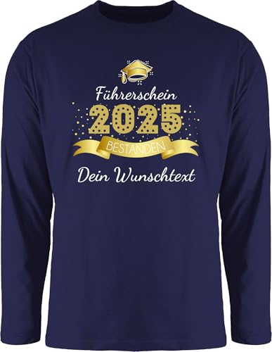 Langarmshirt Herren Langarm Shirt - Führerschein bestanden 2025 | Führerschein Bestanden Geschenk | Führerschein Geschenk | Bestandener Führerschein Geschenk - L - Navy Blau - Geschenke von Geschenk mit Namen personalisiert by Shirtracer