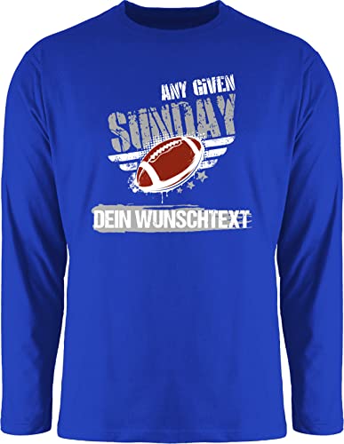 Langarmshirt Herren Langarm Shirt - Geschenke - American Football Geschenk Any Given Sunday Wunschtext Name Superbowl - XXL - Royalblau - t von Geschenk mit Namen personalisiert by Shirtracer