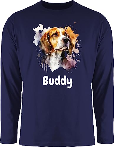 Langarmshirt Herren Langarm Shirt - Hunde - Beagle - Hundebesitzern Geschenk - M - Navy Blau - hundemotiv Hundebesitzer Hund und Hunden t-Shirts hundemotiven t-Shirt hundemotive Hunde. hundespruch von Geschenk mit Namen personalisiert by Shirtracer