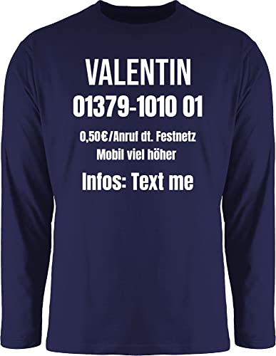 Langarmshirt Herren Langarm Shirt - Karneval Fasching - Dschungelcamp Outfit Dschungel Camp Kostüm I Ich Bin EIN Star Holt Mich Hier Raus Kostüm - S - Navy Blau - Karnevals Jungle Faschings Name von Geschenk mit Namen personalisiert by Shirtracer