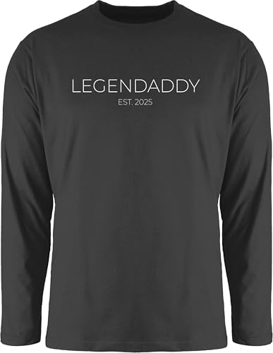 Langarmshirt Herren Langarm Shirt - Legendaddy est Jahreszahl I Papa Geschenk Vatertag personalisiert I Papi Geschenk werdender Vater I Vatertagsgeschenk Väter - L - Schwarz - Oberteil dad Father von Geschenk mit Namen personalisiert by Shirtracer
