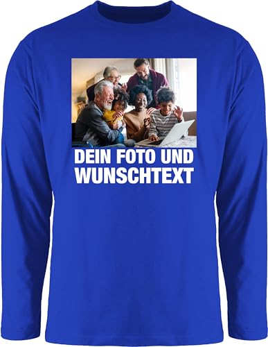 Langarmshirt Herren Langarm Shirt - Geschenk mit Bild I eigenem Foto I Name I eigener Text I Wunschtext - L - Royalblau - Longshirt+selbst+gestalten personalisiertem selbst drucken Logo Tshirt von Geschenk mit Namen personalisiert by Shirtracer