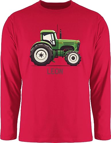 Langarmshirt Herren Langarm Shirt - Traktor mit Name personalisiert I Landwirte Geschenk Landwirt I Traktoren Geschenke Trecker I Landwirtschaft - XXL - Rot - Traktor+Herren und Oberteil von Geschenk mit Namen personalisiert by Shirtracer