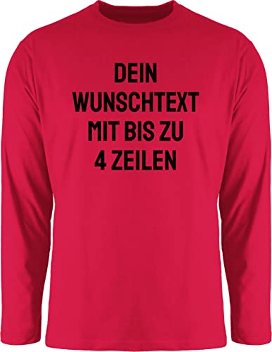 Langarmshirt Herren Langarm Shirt - Aufdruck selbst gestalten - Wunschtext I Eigener Text I Personalisierter Text I Custom Text - 3XL - Rot - Spruch eigenen personalisierte Name Longsleeve Schrift von Geschenk mit Namen personalisiert by Shirtracer