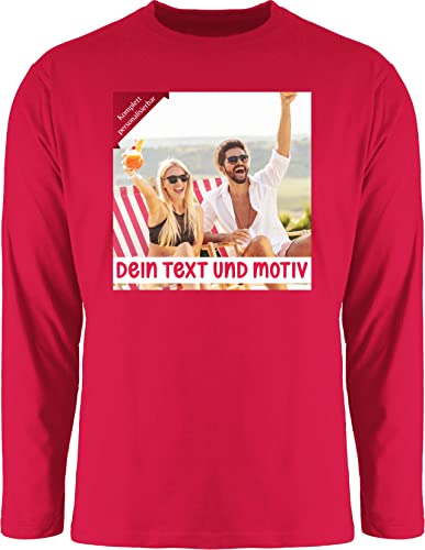 Langarmshirt Herren Langarm Shirt - Bild - Eigenem Foto Geschenk - L - Rot - beschriften Lassen selbst Bilder Dein Text zum designen erstellen personalisierbare schriften Wunschname wunschdruck von Geschenk mit Namen personalisiert by Shirtracer