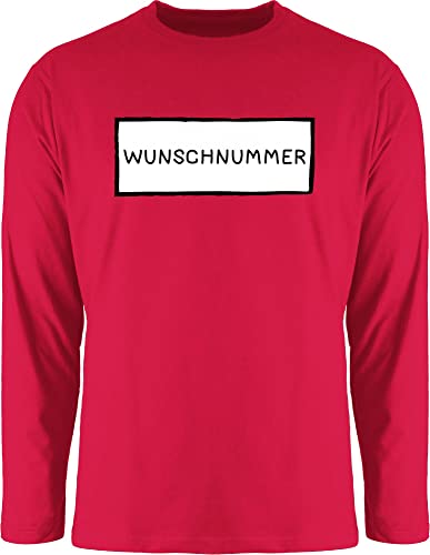 Langarmshirt Herren Langarm Shirt - Karneval Kostüm Fasching - Wunschnummer Panzerknacker - L - Rot - Karnevals Faschings fünfte Jahreszeit von Geschenk mit Namen personalisiert by Shirtracer