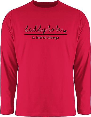 Langarmshirt Herren Langarm Shirt - Daddy to be - Werdender Papa Schwangerschaft verkünden Werdende Väter - XL - Rot - Oberteil von Geschenk mit Namen personalisiert by Shirtracer