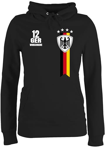 Pullover Damen Hoodie Frauen - 2026 Fussball Fanartikel - Germany WM Fan Deutschland - M - Schwarz - nationalmannschaft fußball em pulli euro fußball. europa hoodies fussball-wm german von Geschenk mit Namen personalisiert by Shirtracer