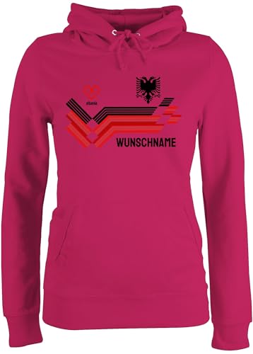 Pullover Damen Hoodie Frauen - 2024 Fussball EM Fanartikel - Personalisierbares Albanien Motiv Trikot | Individuelles Shqipëri Design mit Wappen und Landesfarben | Mit eigenem Namen | Albania - M von Geschenk mit Namen personalisiert by Shirtracer