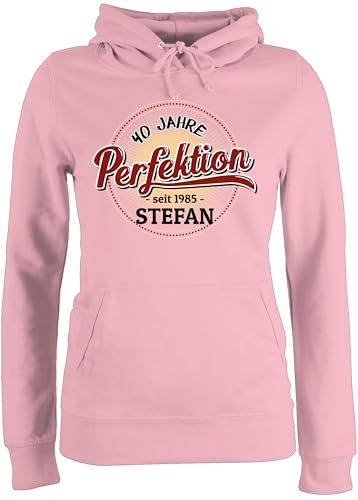 Pullover Damen Hoodie Frauen - 40 Jahre Perfektion seit 1985 mit Name I 40. Geburtstag I Vierzigster - S - Hellrosa - Frau 40.Geburtstag 1983 polover vierzigsten 1984 Kapuzenpullover 40.Jahre Pullover Damen Hoodie Frauen - 40 Jahre Perfektion seit 1985 mit Name I 40. Geburtstag I Vierzigster - S - Hellrosa - Frau 40.Geburtstag 1983 polover vierzigsten 1984 Kapuzenpullover 40.Jahre von Geschenk mit Namen personalisiert by Shirtracer